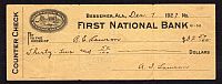 Bessemer, AL, First National Bank (Charter #4220) Counter Check (Forgery) 12/07/1927, $32.50